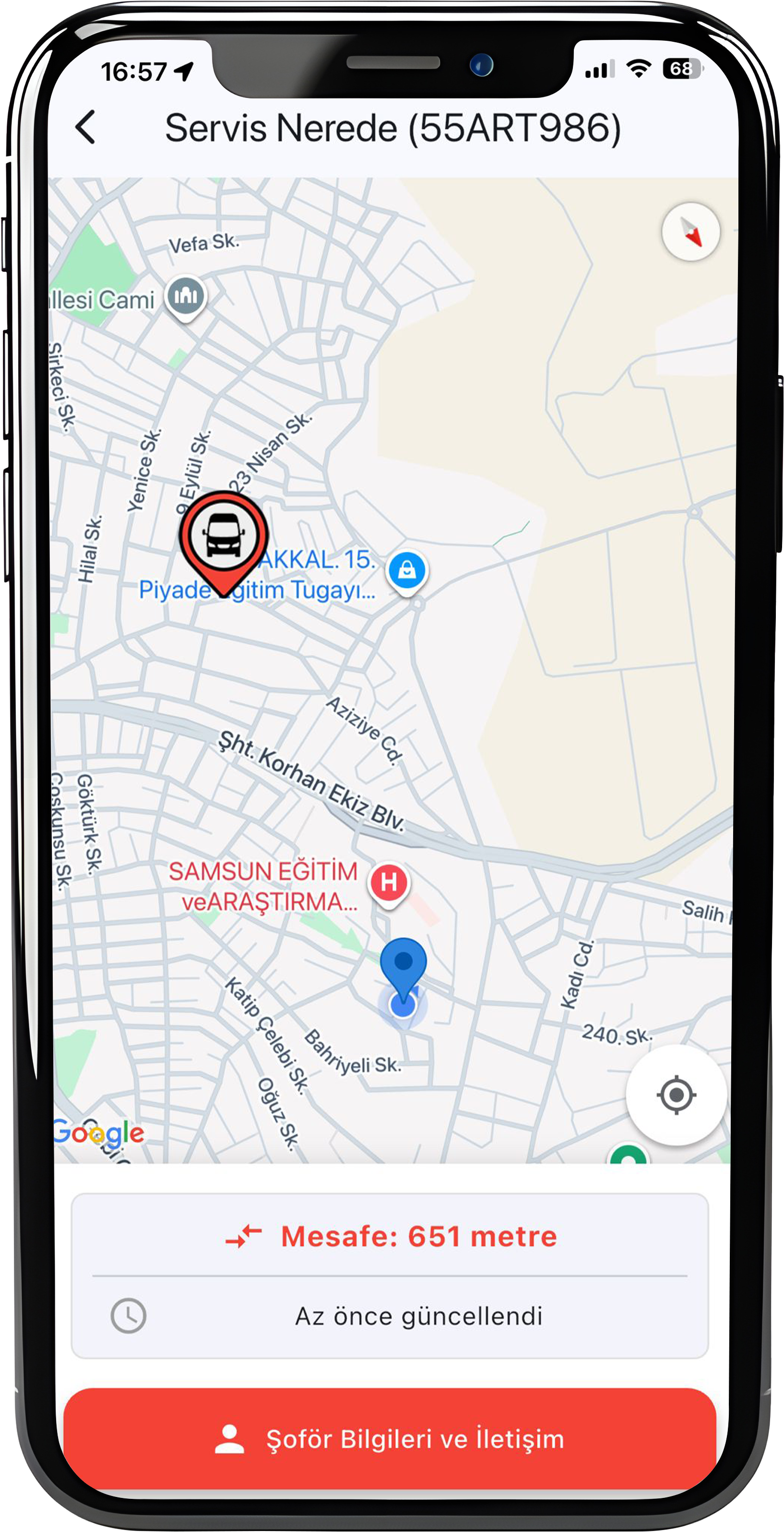 Servisim Nerede Mobil Uygulama Görseli